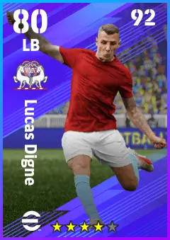 Lucas Digne eFootball 2026 player card — 80 OVR LB