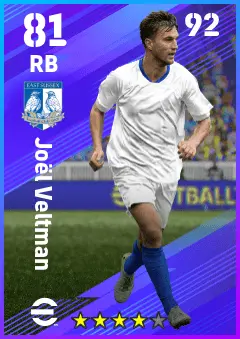 Joel Veltman eFootball 2026 player card — 81 OVR RB