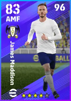 James Maddison eFootball 2026 player card — 83 OVR AMF