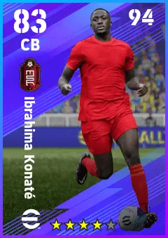 Ibrahima Konate eFootball 2026 player card — 83 OVR CB