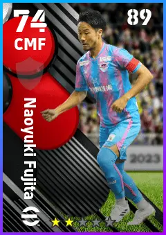 Naoyuki Fujita eFootball 2026 player card — 74 OVR CMF
