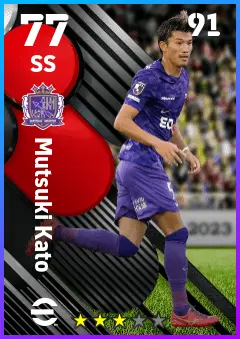 Mutsuki Kato eFootball 2026 player card — 77 OVR SS