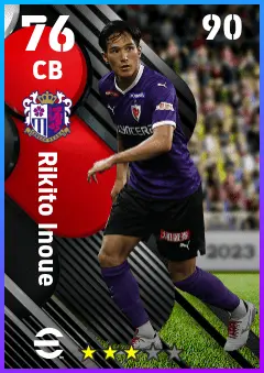 Rikito Inoue eFootball 2026 player card — 76 OVR CB