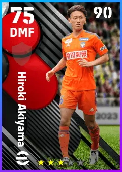 Hiroki Akiyama eFootball 2026 player card — 75 OVR DMF