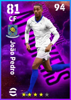 Joao Pedro eFootball 2026 player card — 81 OVR CF