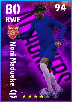 Noni Madueke eFootball 2026 player card — 80 OVR RWF