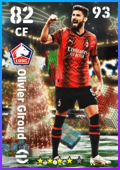 Olivier Giroud eFootball 2026 player card — 82 OVR CF