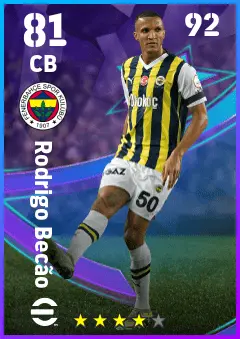 Rodrigo Becao eFootball 2026 player card — 81 OVR CB