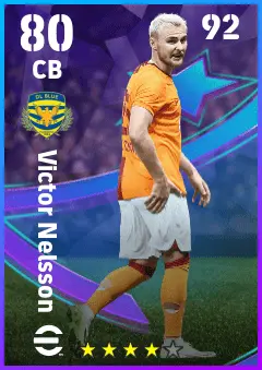 Victor Nelsson eFootball 2026 player card — 80 OVR CB