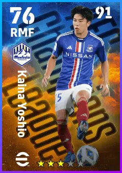 Kaina Yoshio eFootball 2026 player card — 76 OVR RMF