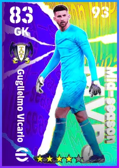 Guglielmo Vicario eFootball 2026 player card — 83 OVR GK
