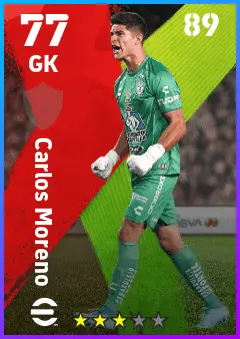 Carlos Moreno eFootball 2026 player card — 77 OVR GK