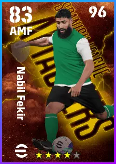 Nabil Fekir eFootball 2026 player card — 83 OVR AMF
