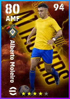 Alberto Moleiro eFootball 2026 player card — 80 OVR AMF