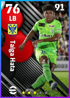 Taiga Hata eFootball 2026 player card — 76 OVR LB