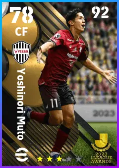 Yoshinori Muto eFootball 2026 player card — 78 OVR CF