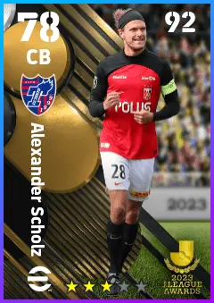 Alexander Scholz eFootball 2026 player card — 78 OVR CB