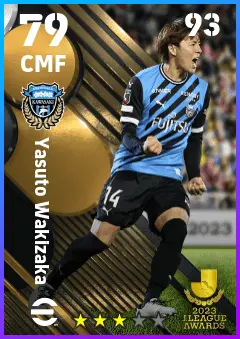 Yasuto Wakizaka eFootball 2026 player card — 79 OVR CMF