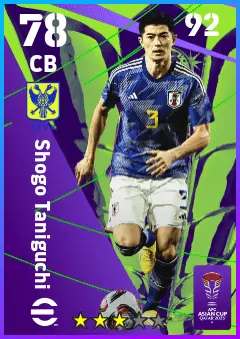 Shogo Taniguchi eFootball 2026 player card — 78 OVR CB