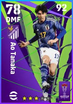 Ao Tanaka eFootball 2026 player card — 78 OVR DMF