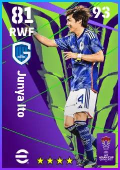 Junya Ito eFootball 2026 player card — 81 OVR RWF