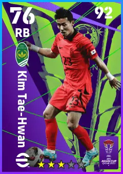 Kim Tae-Hwan eFootball 2026 player card — 76 OVR RB