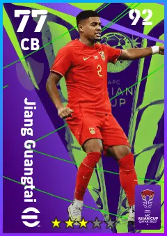 Jiang Guangtai eFootball 2026 player card — 77 OVR CB