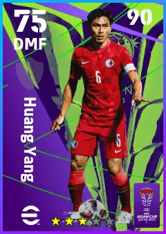 Huang Yang eFootball 2026 player card — 75 OVR DMF