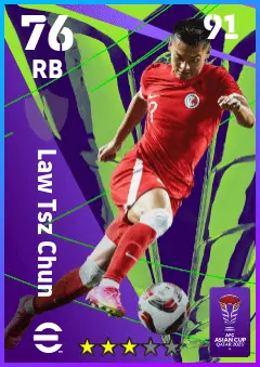 Law Tsz Chun eFootball 2026 player card — 76 OVR RB