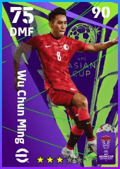 Wu Chun Ming eFootball 2026 player card — 75 OVR DMF
