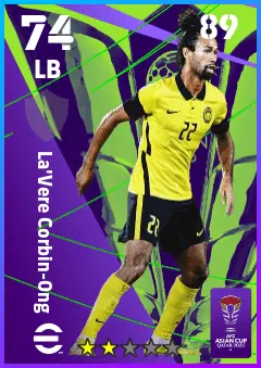 La Vere Corbin-Ong eFootball 2026 player card — 74 OVR LB