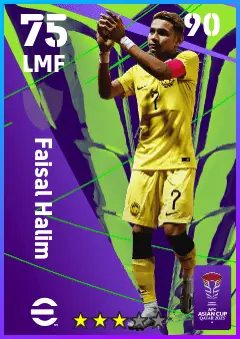 Faisal Halim eFootball 2026 player card — 75 OVR LMF