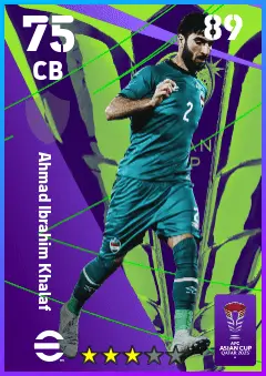 Ahmad Ibrahim Khalaf eFootball 2026 player card — 75 OVR CB