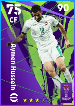 Aymen Hussein eFootball 2026 player card — 75 OVR CF
