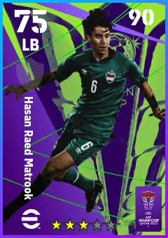 Hasan Raed Matrook eFootball 2026 player card — 75 OVR LB