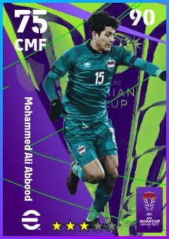 Mohammed Ali Abbood eFootball 2026 player card — 75 OVR CMF
