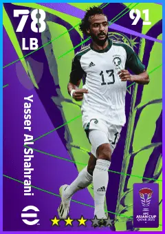 Yasser Al Shahrani eFootball 2026 player card — 78 OVR LB