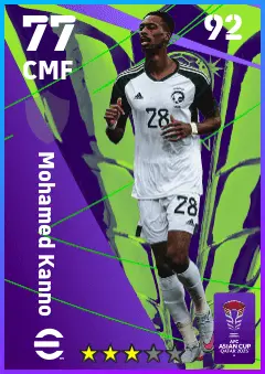 Mohamed Kanno eFootball 2026 player card — 77 OVR CMF
