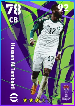 Hassan Al Tambakti eFootball 2026 player card — 78 OVR CB