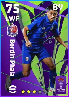 Bordin Phala eFootball 2026 player card — 75 OVR LWF