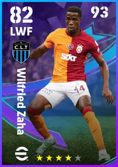 Wilfried Zaha eFootball 2026 player card — 82 OVR LWF
