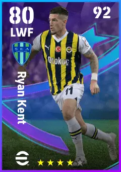 Ryan Kent eFootball 2026 player card — 80 OVR LWF
