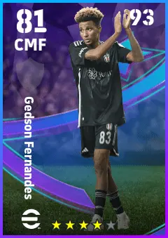 Gedson Fernandes eFootball 2026 player card — 81 OVR CMF