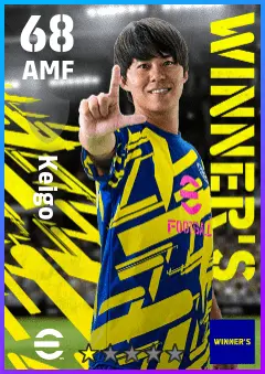 Keigo eFootball 2026 player card — 68 OVR AMF