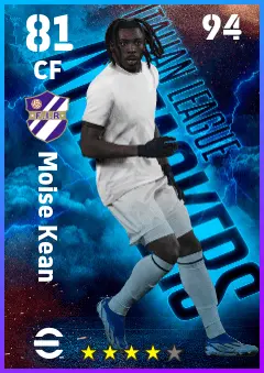 Moise Kean eFootball 2026 player card — 81 OVR CF