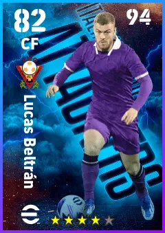 Lucas Beltran eFootball 2026 player card — 82 OVR CF