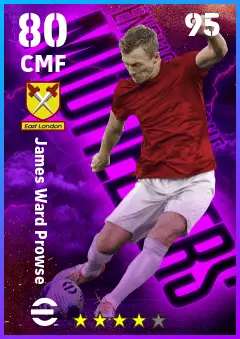 James Ward Prowse eFootball 2026 player card — 80 OVR CMF