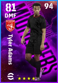 Tyler Adams eFootball 2026 player card — 81 OVR DMF