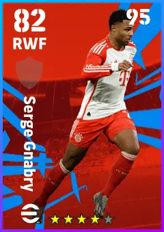 Serge Gnabry eFootball 2026 player card — 82 OVR RWF