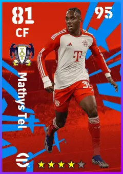 Mathys Tel eFootball 2026 player card — 81 OVR CF